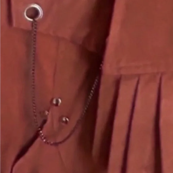 VINTAGE 80s Burnt Sienna Faux Suede Cropped Western Moto Jacket Size M - Picture 7 of 8